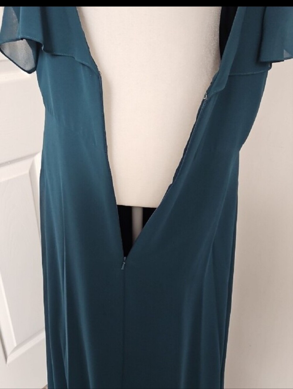 Jenny Yoo Mika Dress Caspian Sea Forest Green Bridesmaid Maxi Dress Size 14 - Picture 13 of 16